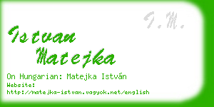 istvan matejka business card